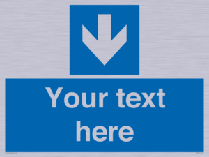 Custom Mandatory directional sign, blue arrow down